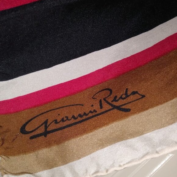 Giovanni Reda: multi color silk scarf. Made in Italy. - Picture 4 of 5